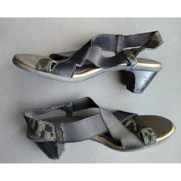 Aravon By New Balance Madison Slingback Comfort Sandals Black Snake Sz 11 AA - Picture 1 of 7